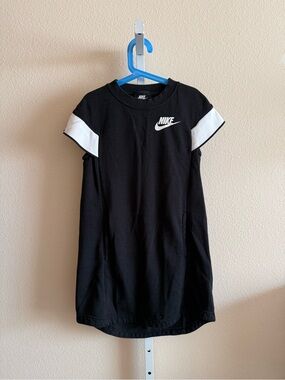 Nike Black Tee Sweater Dress with White Sleeve Panels